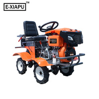 Tracteur de jardin miniature mobile E-XIAPU à 4 roues, diesel, avec rotoculteur et siège