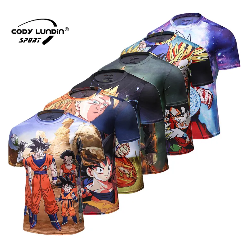 Anime Full Print Clothing Men T Shirt Cartoon Character 3D Printed T-shirt