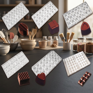 Juego de moldes para chocolate, 1 unidad, diferentes formas, plástico de calidad alimentaria, ecológico, marca Komason, herramientas para desmoldar fácilmente, modelo para pasteles - Product Image 3