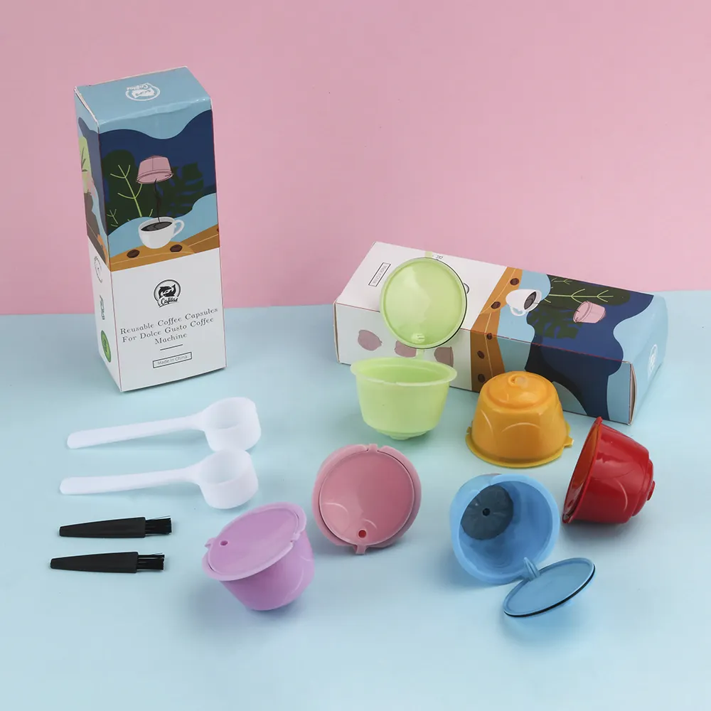 Herbruikbare Koffie Capsule Dolce Gusto Plastic Filter Pod Voor Dolci Gusto Mini Koffiezetapparaat Machine Cup Keuken Maker Lepel