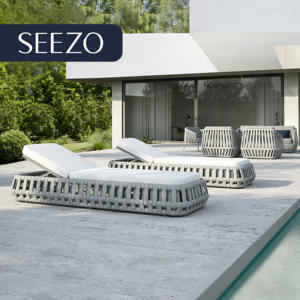 Chaises longues d'extérieur à vendre en 2026, chaises longues <span class=keywords><strong>de</strong></span> jardin en aluminium bon marché, chaises longues <span class=keywords><strong>de</strong></span> plage en plein air, chaises longues en corde tressée, tissu imperméable - Product Image 1