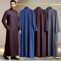 Jubbah Traditionnel de Qualité Supérieure Vente Directe Usine Dubaï Arabie Saoudite Vêtements Musulmans Bouton Métallique Djellaba Homme