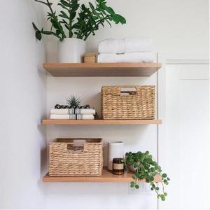 Cesta de Almacenamiento de Jacinto de Agua Tejida a Mano con Forro de Tela Blanca y Tapa, Cesto de Lavandería Decorativo de Mimbre para Guardería - Product Image 5