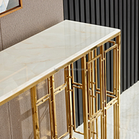 Table Console de Salon en Acier Inoxydable Doré de Qualité Supérieure, Mobilier d'Intérieur