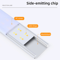 Lampu kabinet LED Spot lampu badan USB bercahaya lampu furnitur dinding magnetik Sensor gerak di bawah lampu kabinet LED