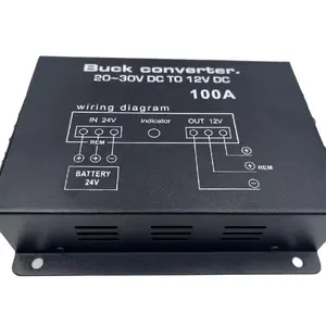 High Quality 100A Dc To Dc Converter Input DC 24V Output 12V Power Converters Efficiently Car Power Supply Transformer