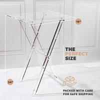 Ensemble de table pliable en lucite sur mesure Plateaux TV en acrylique transparent avec support