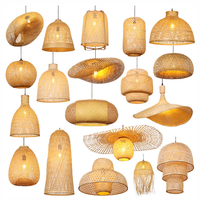 Luminaire suspendu en rotin tissé naturel, lampe de plafond bohème faite à la main pour îlot de cuisine, salle à manger et chambre à coucher