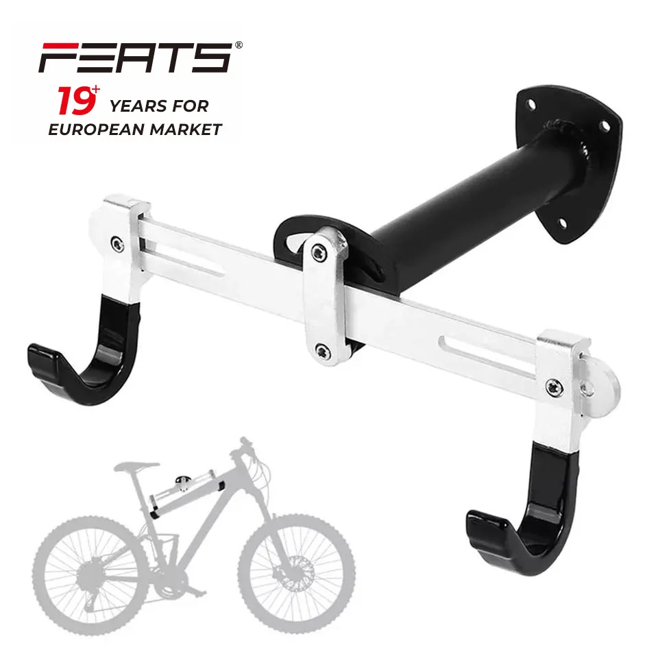 Горизонтальная металлическая Регулируемая велосипедная стойка FERTS, держатель с крючком для шоссейного велосипеда/горного велосипеда/детского велосипеда, внутреннее хранилище