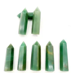 Natural Energy Healing Crystal Wand Green Aventurine Point for Home Decorate