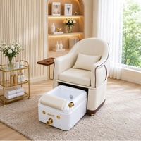 Fauteuil de pédicure électrique futuriste en forme de capsule spatiale, design UFO, avec cuir PU, bassin LED et coque en fibre de verre pour salon VIP de luxe