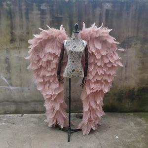 Fatto a mano le ali dell'angelo della fata delle dimensioni degli adulti danzano le ali dell'angelo dalle ali dell'angelo della piuma dello struzzo - Product Image 4