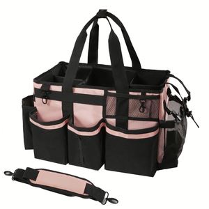 Pink <b>Cleaning</b> <b>Caddy</b> Organizer with HandleWearable Bag for Supplies Tote Shoulder and Waist Straps - Product Image 1