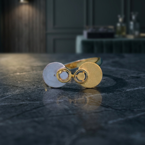 Anillo de Boda Religioso de Oro Sólido de 18K con Diseño Geométrico Moderno y Elegante para Fiesta de Compromiso o Regalo de Aniversario - Product Image 3