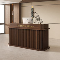 Comptoir de réception commercial multifonctionnel en MDF laqué de style médiéval rétro pour restaurant, maison d'hôtes, caisse