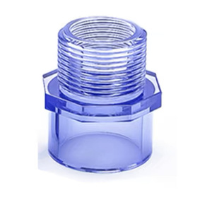 Conector Recto de PVC Transparente con Rosca Externa de 10 mm, Accesorio para Tuberías de Suministro de Agua - Product Image 1