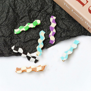 Horquillas onduladas sin curvas de nuevo diseño, horquillas de Metal con pasador de Color de gelatina brillante francés de PVC - Product Image 1