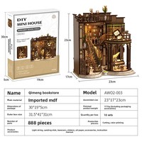 Nouvelle Cabane DIY Qimeng : Modèle de Maison en Bois à Assembler Soi-même, Support à Livres Créatif Transfrontalier, Cadeau Original 23x17x23cm, Thème Féerique