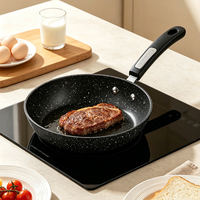 Wajan Penggorengan Aluminium Die Cast 24cm, Anti Lengket Batu Maifan, Tahan Gores, untuk Omelet dan Steak, Cocok untuk Kompor Induksi dan Gas