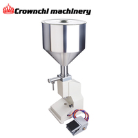 Machine semi-automatique pneumatique compacte pour pâtes et liquides, avec trémie en acier inoxydable et moteur, pour nettoyants visage, huiles (barils/sachets/poches)