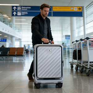 Valigia Rigida con Apertura Frontale 20/24 Pollici, Colori Personalizzabili, Produzione Diretta, Grande Capacità, Bagaglio a Mano con Ruote Girevoli - Product Image 3