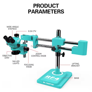 RF4 RF-7050TVW 7-50X Microscope à zoom continu à double bras Microscope de réparation de téléphone à rotation de 360 degrés - Product Image 6