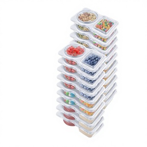 Dispensador de Condimentos Cuadrado Apilable de Plástico para Cocina, Apto para Microondas, 8.5x10cm, Botella para Salsa de Soya y Condimentos con Tapa Abatible - Product Image 2
