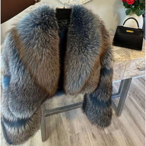 Nuovo Arrivo <span class=keywords><strong>Cappotto</strong></span> di Lusso da <span class=keywords><strong>Donna</strong></span> Personalizzabile in <span class=keywords><strong>Pelliccia</strong></span> di Volpe Naturale Giacca in Vera <span class=keywords><strong>Pelliccia</strong></span> di Volpe - Product Image 1