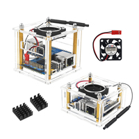 Casing Akrilik Orange Pi Zero 3 Cangkang Transparan Kipas Pendingin Opsional Heatsink Pendingin Aktif Pasif untuk OPI Zero 3