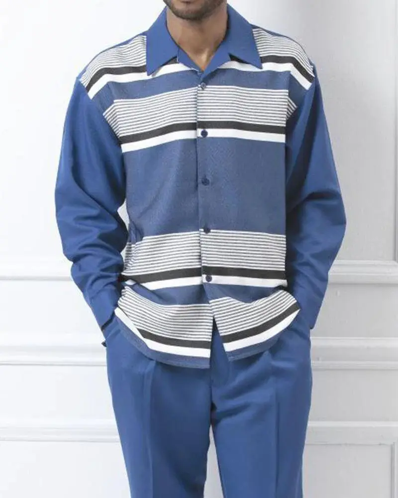 2023 New Herren Langarm Casual Shirts Walking Suit