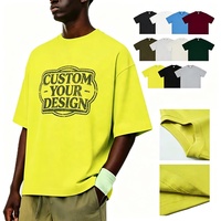 T-shirt en coton épais personnalisé avec logo OEM, t-shirts unis pour hommes, surdimensionnés, vente en gros, dropshipping, t-shirts de couleur unie pour hommes