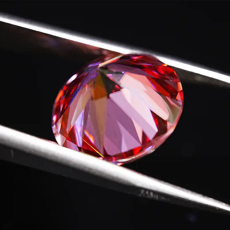 Maizigem — pierre précieuse synthétique diamant de 16mm 15ct, couleur rose, coupe ronde, brillant, pour la fabrication de bijoux