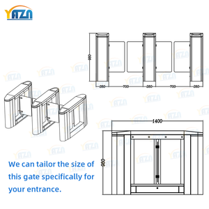 Автоматические распашные ворота-турникеты: Умная система контроля доступа, двунаправленные скоростные ворота из нержавеющей стали для безопасного входа, скорость открывания 0,2 с - Product Image 5