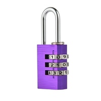 Cadenas de sécurité en aluminium personnalisable violet avec serrure à code