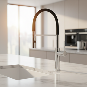 <span class=keywords><strong>Robinet</strong></span> de cuisine monté sur le pont en céramique à poignée unique de haute qualité avec douchette à tirer moderne robinets - Product Image 1