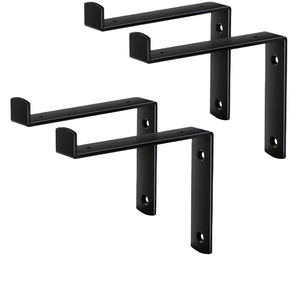Soporte <span class=keywords><strong>de</strong></span> estante flotante <span class=keywords><strong>de</strong></span> acero forjado industrial Estante <span class=keywords><strong>de</strong></span> <span class=keywords><strong>madera</strong></span> <span class=keywords><strong>de</strong></span> metal con labio para oficina en casa - Product Image 4