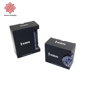 Cajas de Embalaje Negras de Alta Gama Baoren, de Cartón Rígido, con Doble Ranura, Forma Rectangular, Impresión a Cuatro Colores, Impresión Offset - Product Image 1