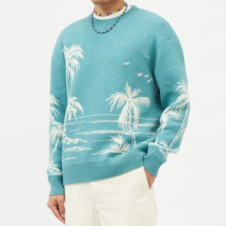Xiaoxin Fall Plus Size Boy Sweater Brand Jacquard Design 100%cotton Sweater Fashion Custom Knitted Men Sweaters