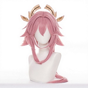 <span class=keywords><strong>Peluca</strong></span> de Cosplay de ND <span class=keywords><strong>Yae</strong></span> <span class=keywords><strong>Miko</strong></span>, Fibra Resistente al Calor, Color Marrón Claro, Versión con Parte Central, Genshin Impact - Product Image 1