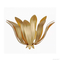 Applique Murale Rétro Française Alberto, Fleur de Lotus Dorée, pour Chambre, Chevet, Couloir, Décoration Murale