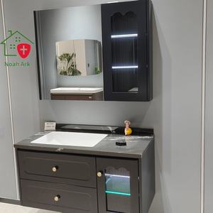Mueble de Baño Moderno de Lujo con Acabado Lacado en MDF, Color Personalizado, Gabinete con Espejo Inteligente, Espejo con Iluminación LED Táctil - Product Image 4