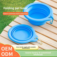 Bol pliable en silicone OEM/ODM pour animaux de compagnie, compatible lave-vaisselle, qualité alimentaire, portable, pour voyage, nourriture et eau