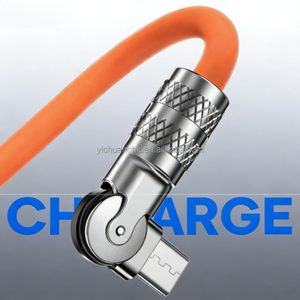 Cable de Carga Rápida USB 3.0 Tipo-C de 120W 5A con Cabezal Metálico Giratorio de 180 Grados y Diseño en Ángulo para Cables de Datos Gruesos - Product Image 3