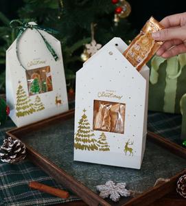 Sacs alimentaires de Noël personnalisés avec fenêtre, en kraft et plastique, avec cordon de serrage, pour bonbons, biscuits, boîtes alimentaires - Product Image 3