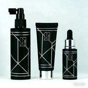 럭셔리 블랙 실버 30ml-300ml 헤어 케어 세트, 수분 공급, 손상모 케어 및 딥 클렌징을 위한 스프레이 병, 스퀴즈 튜브, 드롭퍼 - Product Image 2