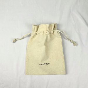 ถุงผ้าแคนวาสสีขาวแบบมีเชือกผูกสำหรับใส่เครื่องประดับ ขายดี - Product Image 4