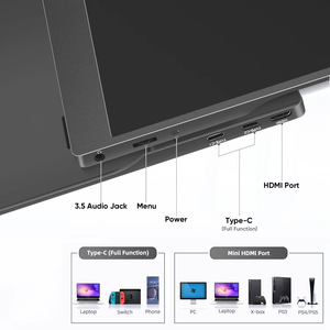 Monitor <span class=keywords><strong>Portatile</strong></span> OEM Ultra-Sottile da 15,6 <span class=keywords><strong>Pollici</strong></span> FHD 1080P con Pannello LED IPS, Altoparlante Integrato, Display Esterno USB-C per Gaming, Laptop e <span class=keywords><strong>PC</strong></span> - Product Image 3