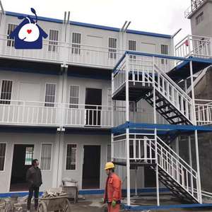 Contenedor de envío de paquete plano de 20 pies, casa prefabricada de contenedores de acero con dos dormitorios para el hogar, Villa, centro comercial o uso escolar - Product Image 3