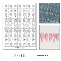 Nouvel Arrivage Pochoirs pour Airbrush pour Ongles, Motifs de Fleurs de Printemps (Rose, Tulipe), Autocollants Creux pour Ongles, Embouts de Manucure Airbrush
