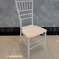 Chaises de banquet rondes Phoenix Chiavari en PP, blanches transparentes, pour événements, mariages, salon, appartement, hôpital, parc